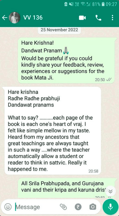 Book review by Vishakha Devi Dasi