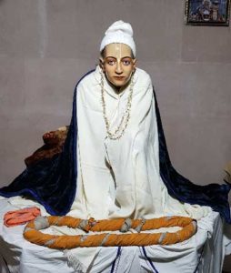 Srila Rupa Goswami at his samadhi mandir at Radha Damodar Mandir, Vrindavan