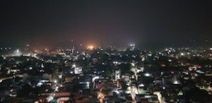 Night view of Barsana from Radharani Mandir