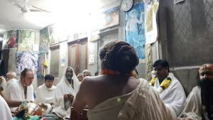Vinod Vihari Baba leading kirtan in Barsana